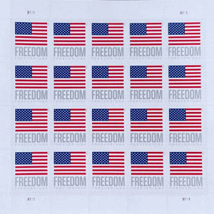 Freedom Flag 2023 USPS Forever Postage Stamp 1 Sheet of 20 1set=5Sheets Was $73.00/set - stampworldstore