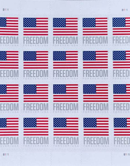 Freedom Flag 2023 USPS Forever Postage Stamp 1 Sheet of 20 1set=5Sheets Was $73.00/set - stampworldstore
