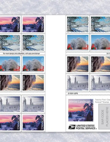 2025 Winter Landscapes 1set=5Sheets Was $73.00/set