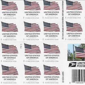 U.S. Flag 2025 Stamps Sheet of 20. 1set=5Sheets Was $73.00/set - stampworldstore