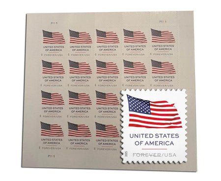 U.S. Flag 2025 Stamps Sheet of 20. 1set=5Sheets Was $73.00/set - stampworldstore