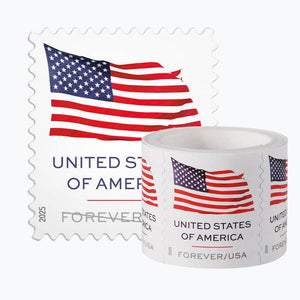 U.S. Flag 2025 Stamps roll coil of 100 Was $73.00/roll - stampworldstore