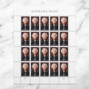 2025 Barbara Bush Stamp 1set=5Sheets Was $73.00/set - stampworldstore
