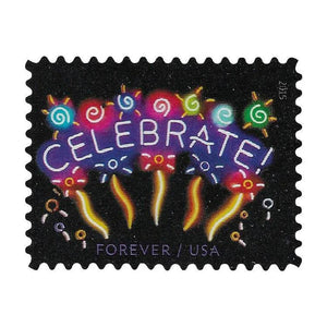 2011 USPS Neon Celebrate! Forever Stamps 1set=5Sheets Was $73.00/set - stampworldstore