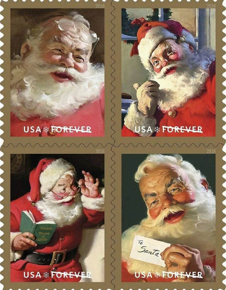 2018 USPS Sparkling Holidays Christmas Santa Forever Stamps 1set=5Sheets Was $73.00/set - stampworldstore