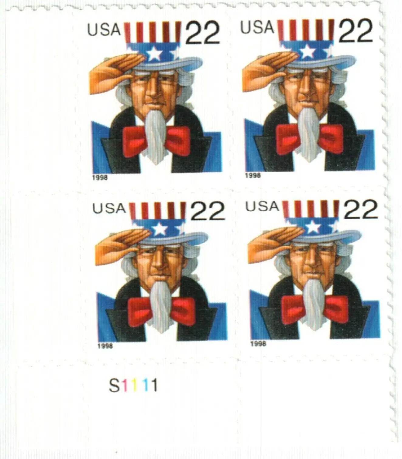 1998 US Uncle Sam Postage Stamps 1set=5Sheets Was $73.00/set - stampworldstore