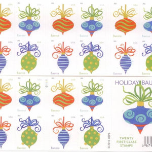 2011 US Holiday Baubles Forever Stamps Booklet of 20 1set=5Sheets Was $73.00/set - stampworldstore