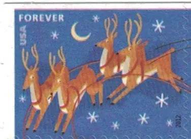 2012 US Stamp Santa & Sleigh - Booklet of 20 Forever Stamps 1set=5Sheets Was $73.00/set - stampworldstore