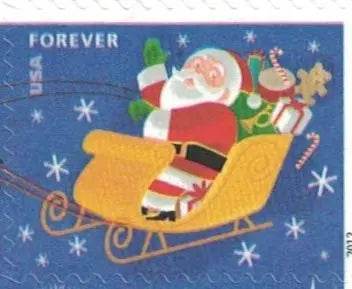 2012 US Stamp Santa & Sleigh - Booklet of 20 Forever Stamps 1set=5Sheets Was $73.00/set - stampworldstore