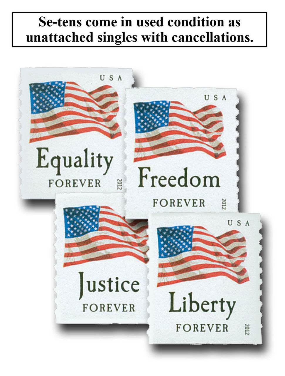 2012 Forever Stamps Four Flags Sheetst of 20 1set=5Sheets Was $73.00/set - stampworldstore