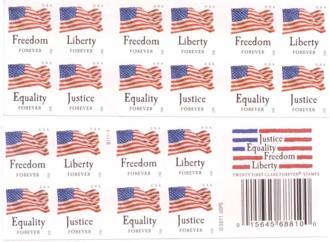 2012 Forever Stamps Four Flags Sheetst of 20 1set=5Sheets Was $73.00/set - stampworldstore