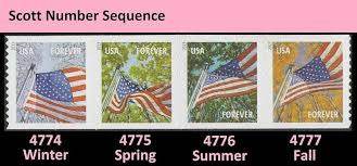 2013 USPS Forever Stamps A Flag for All Seasons Was $73.00/roll - stampworldstore