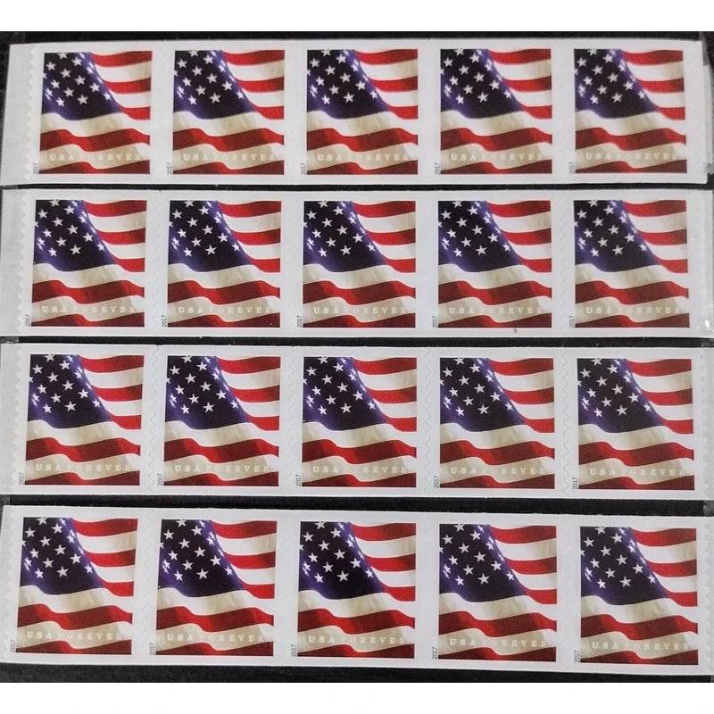USPS US Flag 2017 Forever Stamps - Sheets of 20 1set=5Sheets Was $73.00/set - stampworldstore