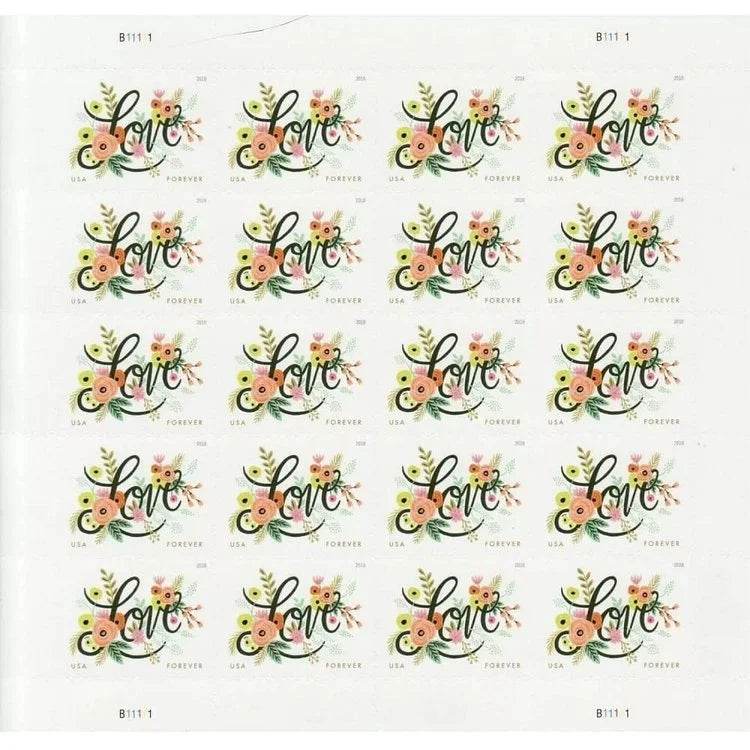 2018 USPS Love Flourishes Forever Stamps 1set=5Sheets Was $73.00/set - stampworldstore