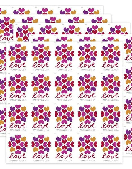 2019 USPS Hearts Blossom Love Forever Stamps 1set=5Sheets Was $73.00/set - stampworldstore