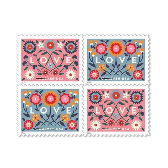 2022 Love Forever Stamps 1set=5Sheets Was $73.00/set - stampworldstore