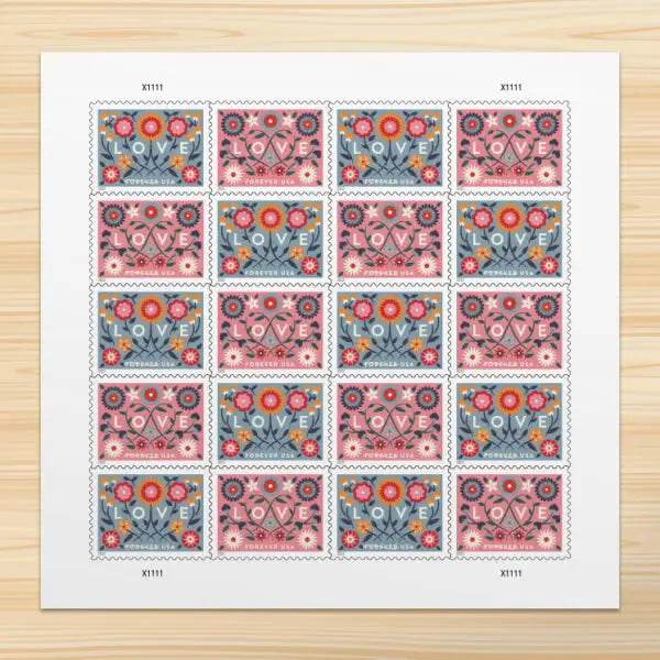 2022 Love Forever Stamps 1set=5Sheets Was $73.00/set - stampworldstore