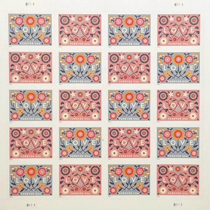 2022 Love Forever Stamps 1set=5Sheets Was $73.00/set - stampworldstore
