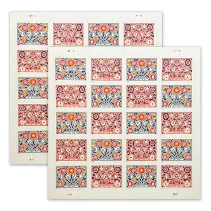 2022 Love Forever Stamps 1set=5Sheets Was $73.00/set - stampworldstore