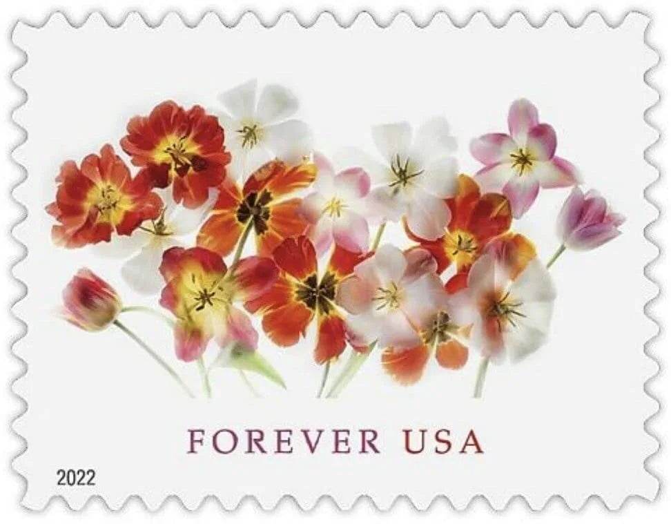 2022 USPS Tulips Forever First Class Postage Stamps 1set=5Sheets Was $73.00/set - stampworldstore
