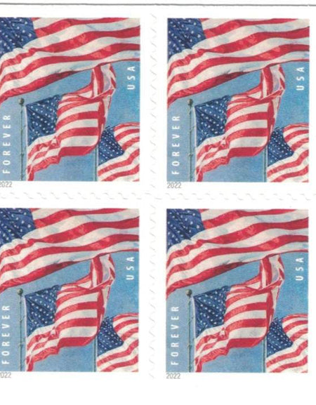 USPS U.S Flag 2022 Forever Stamps 1set=5Sheets Was $73.00/set - stampworldstore