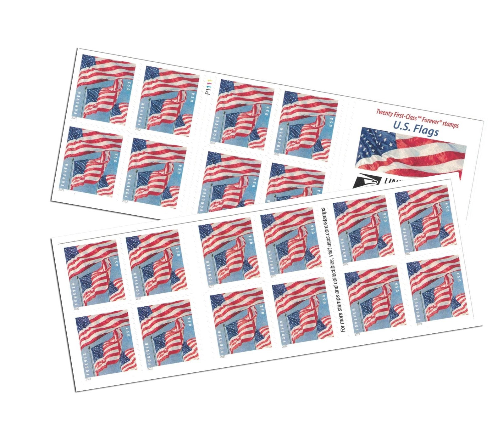 USPS U.S Flag 2022 Forever Stamps 1set=5Sheets Was $73.00/set - stampworldstore