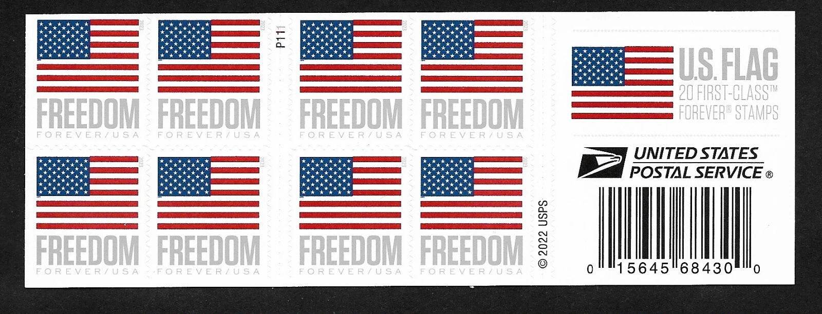 2023 US FREEDOM FLAG 1set=5Sheets Was $73.00/set - stampworldstore