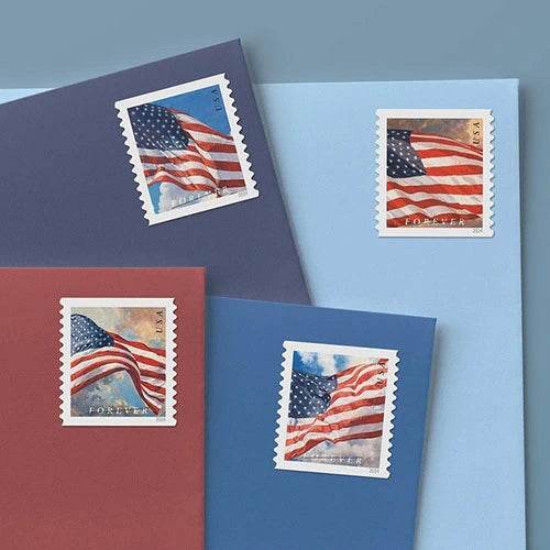 2024 USPS Forever American Flag Stamps Rolls Was $73.00/roll - stampworldstore