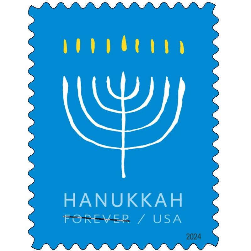 2024 USPS Hanukkah Forever Stamps, Sheet of 20 1set=5Sheets Was $73.00/set - stampworldstore
