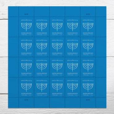 2024 USPS Hanukkah Forever Stamps, Sheet of 20 1set=5Sheets Was $73.00/set - stampworldstore