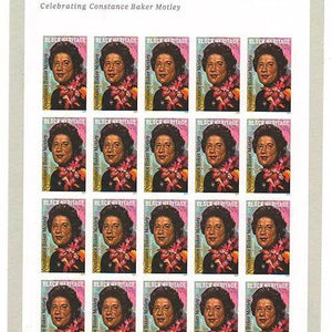 2024 USPS Constance Baker Motley Forever Stamps 1set=5Sheets Was $73.00/set - stampworldstore