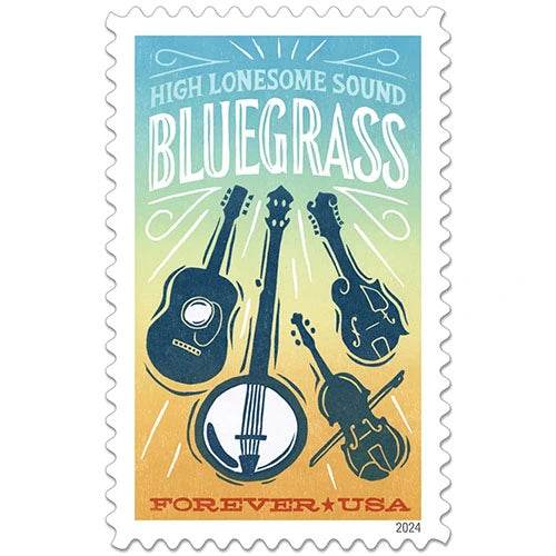 2024 USPS Bluegrass Guitar Forever Stamps 1set=5Sheets Was $73.00/set - stampworldstore