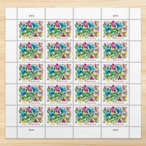 2024 USPS Celebration Blooms Stamps, Sheet of 20 1set=5Sheets Was $73.00/set - stampworldstore