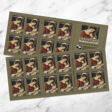 2024 usps Christmas Madonna and Child Forever Stamps Sheets of 20 1set=5Sheets Was $73.00/set - stampworldstore
