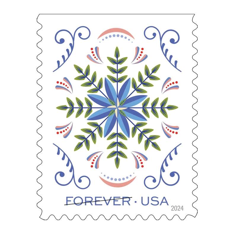 2024 Holiday Joy Forever Stamps, Sheets of 20 1set=5Sheets Was $73.00/set - stampworldstore