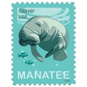 2024 USPS Save Manatees Forever Stamps 1set=5Sheets Was $73.00/set - stampworldstore