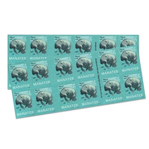 2024 USPS Save Manatees Forever Stamps 1set=5Sheets Was $73.00/set - stampworldstore