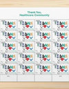 2024 Thank You, Healthcare CommunityStamps, Sheet of 20 Forever 1set=5Sheets Was $73.00/set - stampworldstore