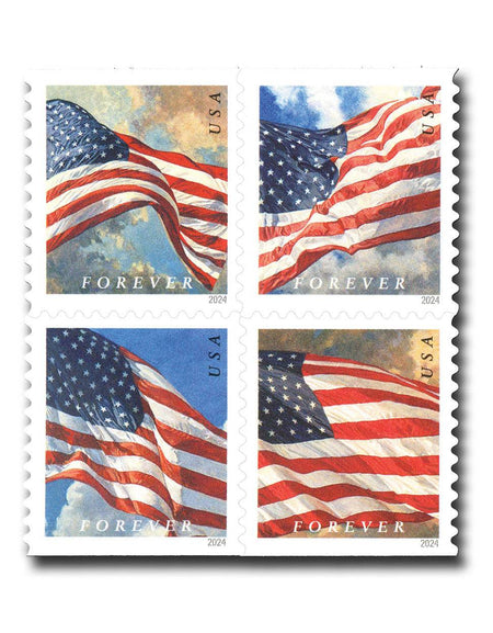 2024 US Flags Forever First Class Postage Stamps(Sheet of 20) 1set=5Sheets Was $73.00/set - stampworldstore