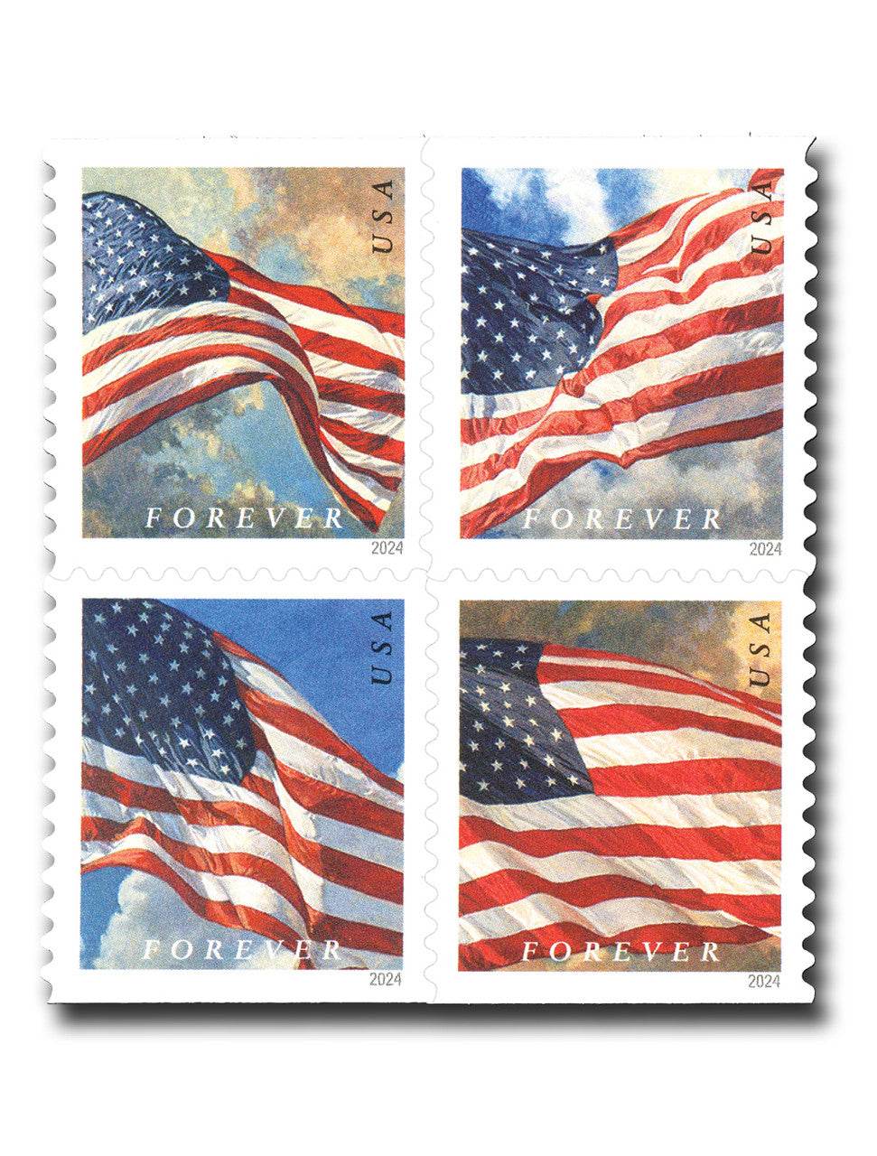 2024 US Flags Forever First Class Postage Stamps(Sheet of 20) 1set=5Sheets Was $73.00/set - stampworldstore