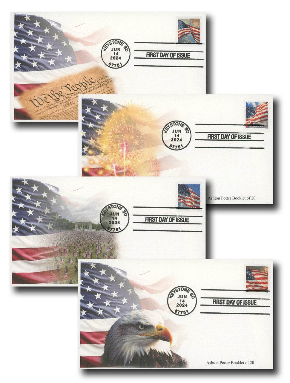 2024 US Flags Forever First Class Postage Stamps(Sheet of 20) 1set=5Sheets Was $73.00/set - stampworldstore