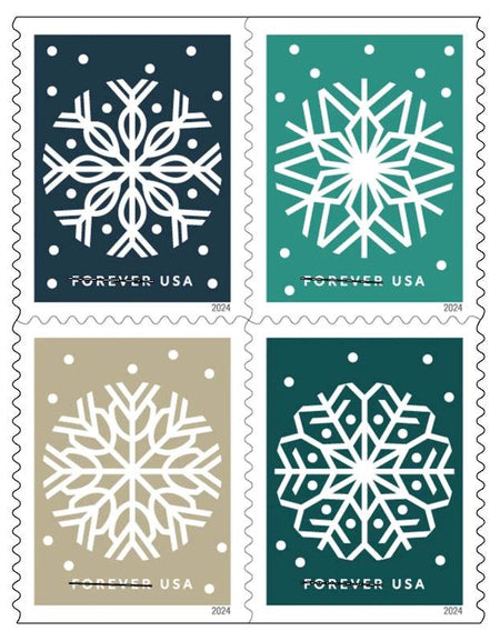 2024 Winter Whimsy Stamps, Sheets of 20 1set=5Sheets Was $73.00/set - stampworldstore