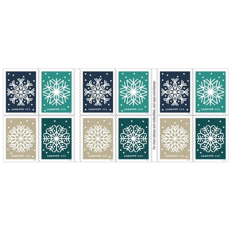 2024 Winter Whimsy Stamps, Sheets of 20 1set=5Sheets Was $73.00/set - stampworldstore