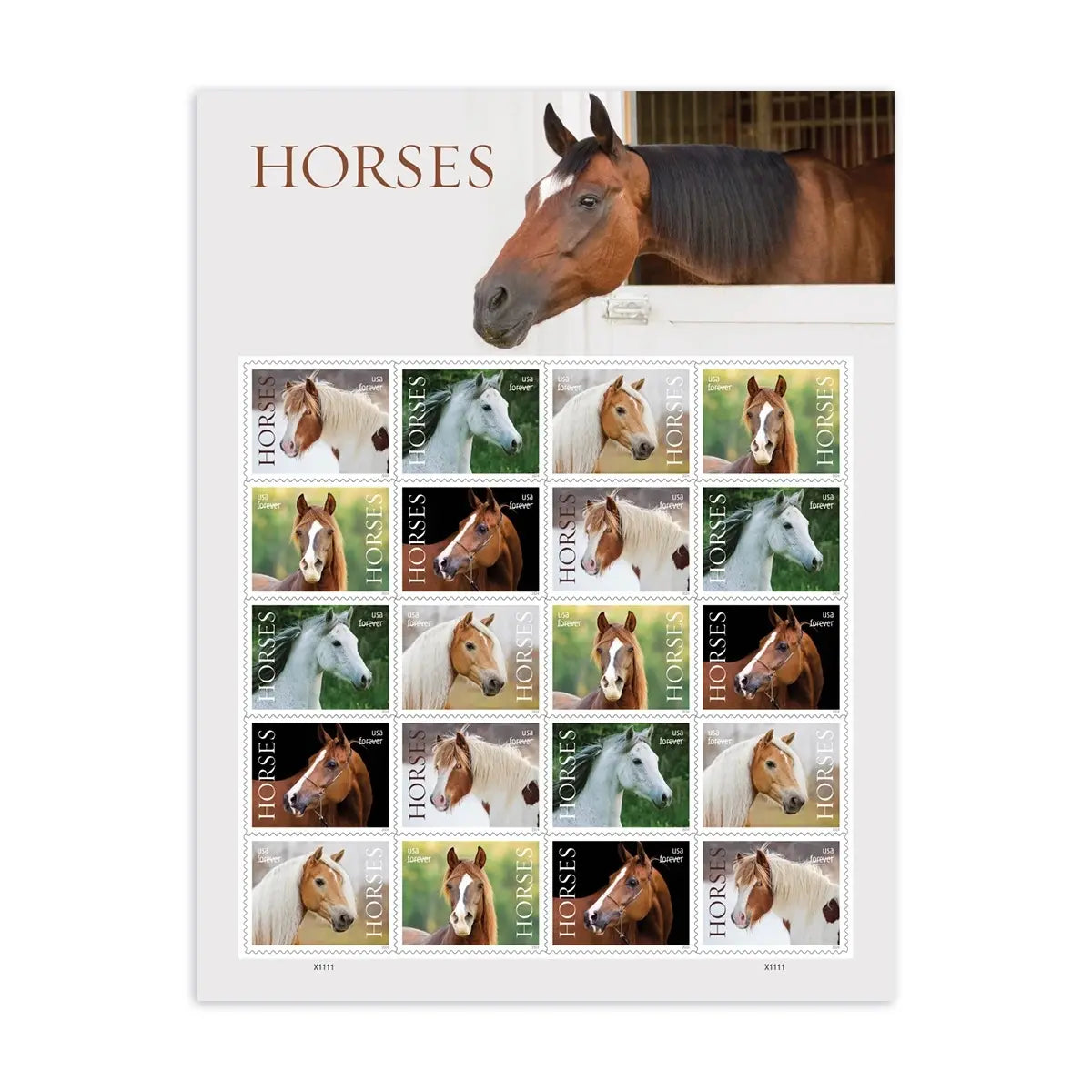 2024 Horses Stamps forever stamps (Sheet of 20) 1set=5Sheets  Was $73.00/set
