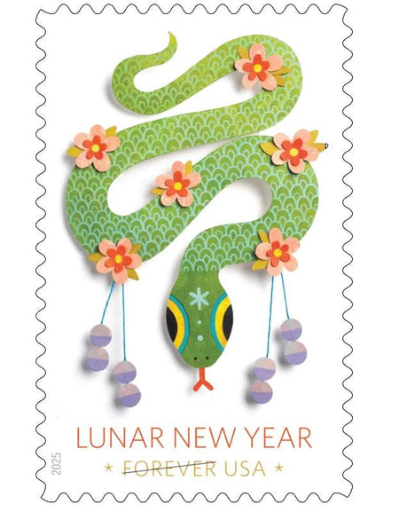 2025 Lunar New Year Year of the SnakeStamps, Sheet of 20 Forever 1set=5Sheets Was $73.00/set - stampworldstore