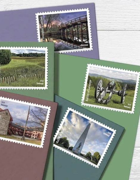 2025 Battlefields of the American Revolution Stamps Sheet of 15 1set=5Sheets Was $73.00/set - stampworldstore