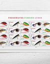 2025 Freshwater Fishing Lures Stamps Sheet of 20 1set=5Sheets Was $73.00/set - stampworldstore