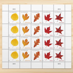 2025 Vibrant Leaves Postcard Stamps Sheet of 20 1set=5Sheets Was $73.00/set - stampworldstore
