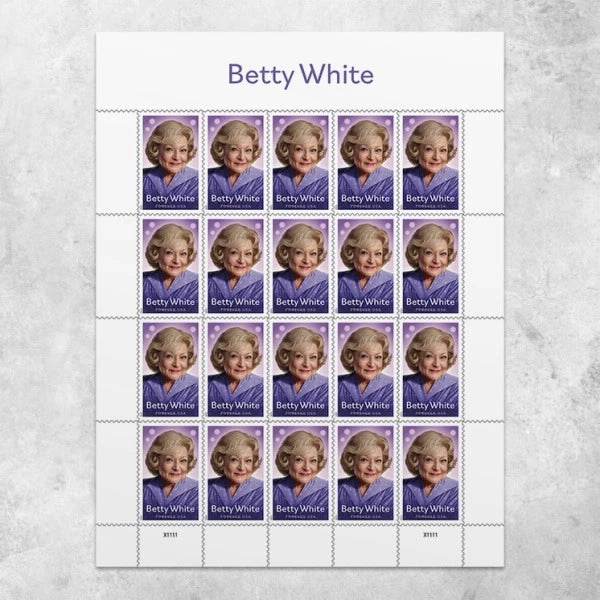 2025 Betty White Stamps Sheet of 20 1set=5Sheets Was $73.00/set - stampworldstore