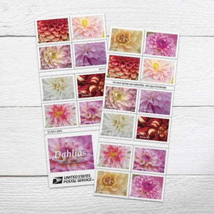 2025 Dahlias Stamps Sheets of 20 1set=5Sheets Was $73.00/set - stampworldstore